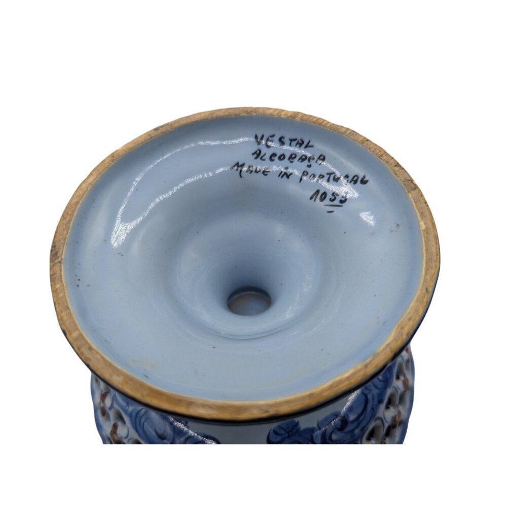 Handpainted Portugal Pottery Open Candy/Footed Compote/Footed Bowl READ - Picture 12 of 16